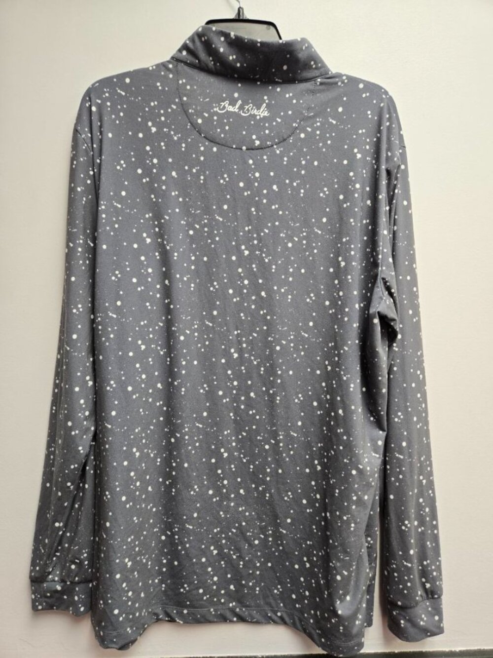 Bad Birdie Womens XL Quarter Zip Pullover Gray White Long Sleeve Golf Sweater - Picture 4 of 6